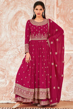 Load image into Gallery viewer, Vartika Singh Fetching Georgette Palazzo Suit In Rani Color

