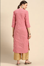 Load image into Gallery viewer, Riveting Casual Look Cotton Fabric Kurti In Pink Color
