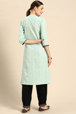 Load image into Gallery viewer, Sea Green Color Cotton Fabric Precious Kurti In Casual Look
