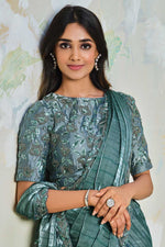 Load image into Gallery viewer, Teal Color Gorgeous Party Look Art Silk Fabric Saree With Sequins Work

