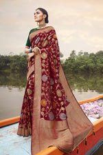 Load image into Gallery viewer, Maroon Color Art Silk Fabric Festive Wear Saree
