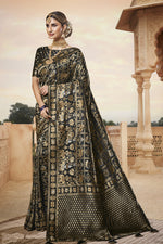 Load image into Gallery viewer, Black Color Art Silk Fabric Occasion Wear Saree

