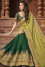 Load image into Gallery viewer, Khaki Color Designer Saree In Fancy Fabric
