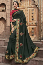 Load image into Gallery viewer, Black Color Fancy Fabric Festive Wear Saree