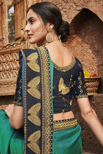 Load image into Gallery viewer, Cyan Color Fancy Fabric Occasion Wear Saree
