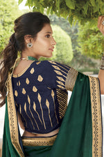 Load image into Gallery viewer, Dark Green Color Fancy Fabric Function Wear Embroidery Work Saree