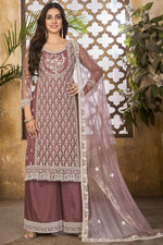Load image into Gallery viewer, Net Fabric Pink Color Festival Wear Incredible Palazzo Suit
