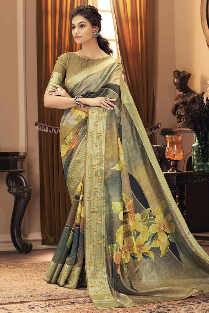 Party Style Trendy Multi Color Saree In Art Silk Fabric
