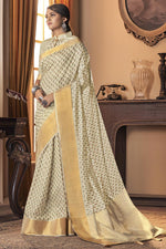 Load image into Gallery viewer, Party Style Beige Color Trendy Art Silk Fabric Saree
