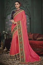 Load image into Gallery viewer, Pink Color Art Silk Fabric Festive Wear Border Work Saree
