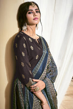 Load image into Gallery viewer, Black Color Sangeet Wear Fancy Fabric Ingenious Sharara Suit With Digital Printed Dupatta
