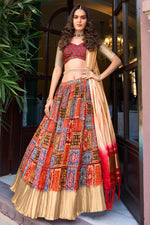 Load image into Gallery viewer, Digital Printed Wonderful Satin Silk Fabric Lehenga Choli In Multi Color

