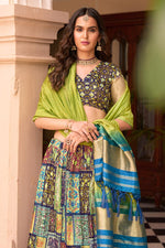 Load image into Gallery viewer, Digital Printed Satin Silk Fabric Green Color Enticing Lehenga Choli
