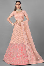 Load image into Gallery viewer, Net Fabric Reception Wear Thread Embroidered Lehenga Choli
