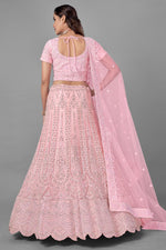Load image into Gallery viewer, Wedding Wear Thread Embroidered Lehenga Choli In Pink Color Net Fabric

