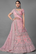 Load image into Gallery viewer, Wedding Wear Pink Color Thread Embroidered Lehenga Choli
