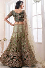 Load image into Gallery viewer, Dazzling Sequins Work On Olive Color Net Lehenga
