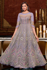 Load image into Gallery viewer, Lavender Color Net Fabric Elegant Function Wear Anarkali Suit
