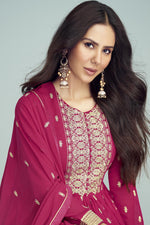 Load image into Gallery viewer, Rani Color Embroidered Aristocratic Sonam Bajwa Georgette Anarkali Suit

