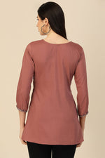 Load image into Gallery viewer, Chikoo Embroidered Chinon Readymade Short Kurti